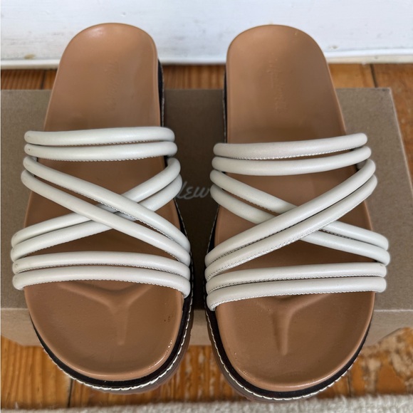 Madewell Shoes - Madewell Cream Strappy Slide Sandals